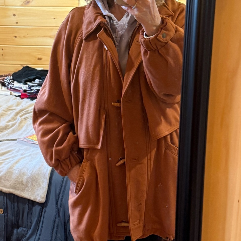 Vintage‎ Danielle Ltd. Rust Oversized Toggle Zippered Coat Jacket Women’s XS? - Picture 14 of 15